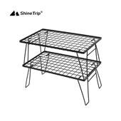 户外野营旗布铁网桌黑化铁网桌铁艺组合铁网桌可折叠便携桌子