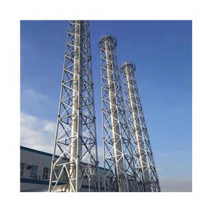 20米烟筒塔井字架加固烟囱防晃架角钢四柱火炬塔环保烟筒塔架厂家