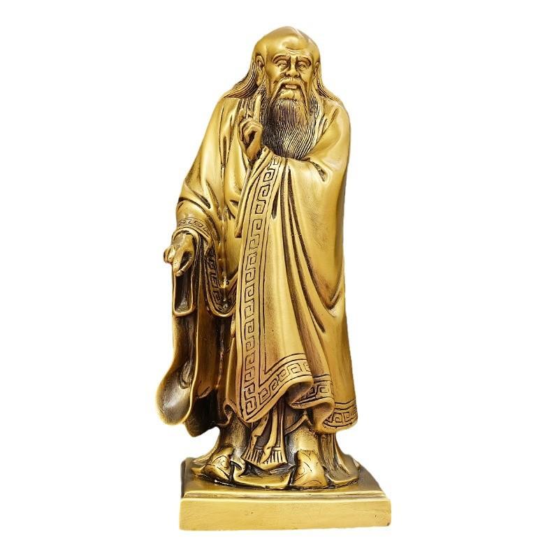 老子道祖黄铜摆件太上老君神像三清铜像家居供奉