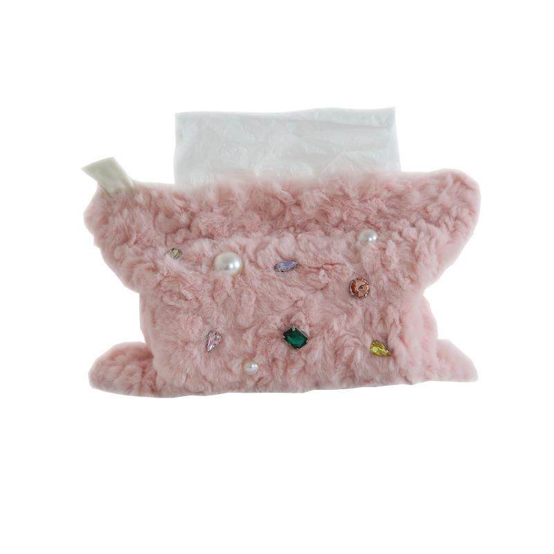 毛绒镶钻纸巾袋家居客厅卧室抽纸盒纸巾抽纸巾包工厂,收纳整理,纸巾盒,淘宝优惠券,粉丝福利购,淘宝优惠卷