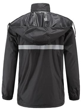 9928防雨服黑色前后带反光条分体雨衣雨裤套装双层雨衣