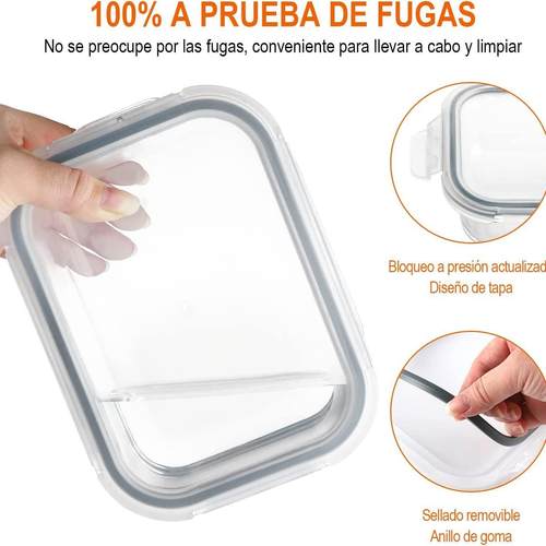 18只装带密封盖的食品储存容器防漏塑料保鲜盒午餐收纳盒