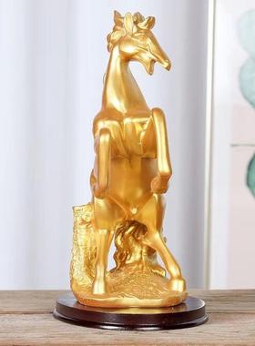 马到成功酒柜装饰品摆件客厅玄关电视办公室桌商务国潮书桌手工