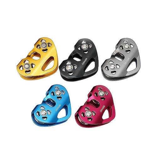 源头工厂户外攀登滑轮双轴高空吊装运输钢索溜索拓展心形双滑轮