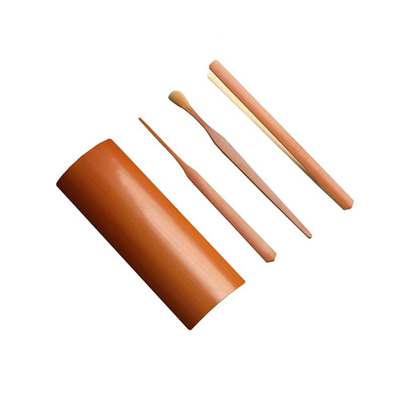 手LUH工天然竹茶制茶道六茶则茶针勺子茶夹君三件套功夫茶具套装