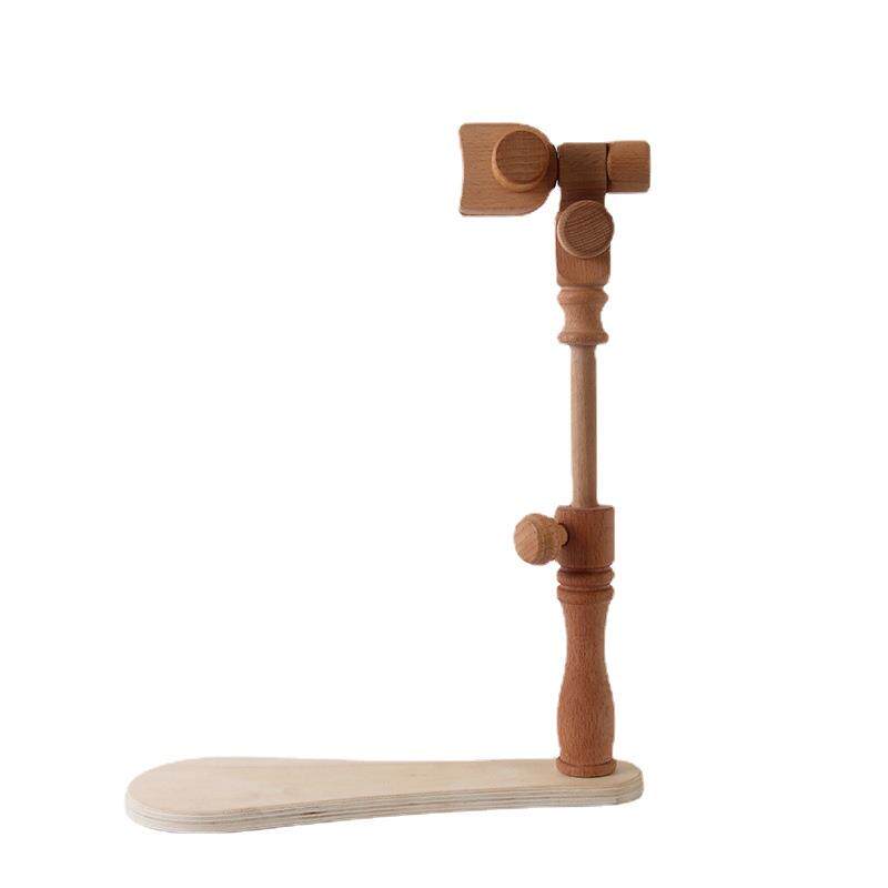 坐式刺绣架榉木刺绣绣架可调节桌面戳戳绣十字绣工具实木架子