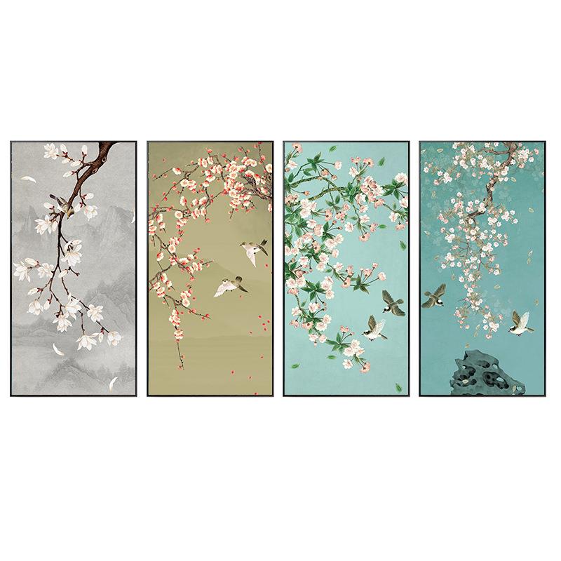 新中AXL-280式玄关装玄饰画居花花鸟中式挂画酒店关家样板梅房壁