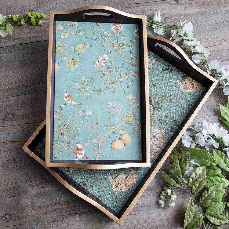 欧式木质托盘长方形 客厅水果盘 盘子家用菜盘创意 水杯茶盘,餐饮具,餐用托盘,淘宝优惠券,粉丝福利购,淘宝优惠卷