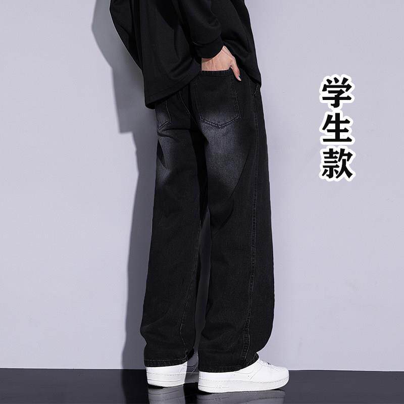 夏季2026新款直筒裤子12男孩初高中13大童学生15青少年帅气牛仔裤