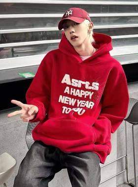 重磅 Asrts限定新款2025年小众潮牌美式宽松情侣连帽卫衣男外套女