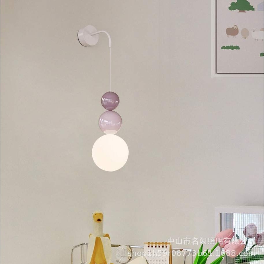 现代简约中古过道奶茶店卧室床头吊灯法式奶油风走廊镜前小壁灯