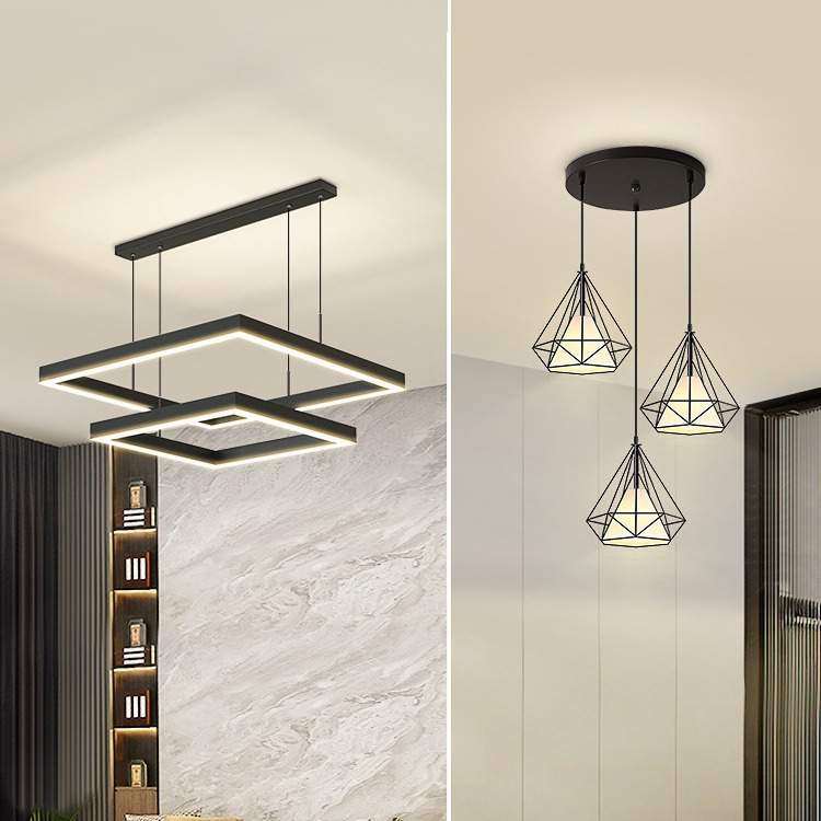 北欧客厅吊灯大厅灯餐厅主卧室家用吸顶灯具大全三圈方框简约现代,3C数码配件,USB灯,淘宝优惠券,粉丝福利购,淘宝优惠卷