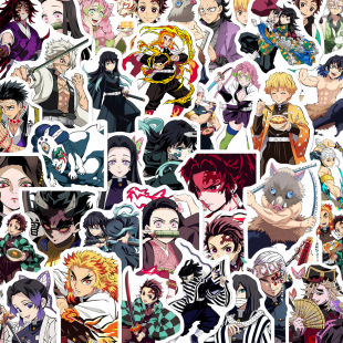 160张二次元动漫鬼灭之刃立绘贴纸炼狱杏寿郎我妻善逸周边贴画diy