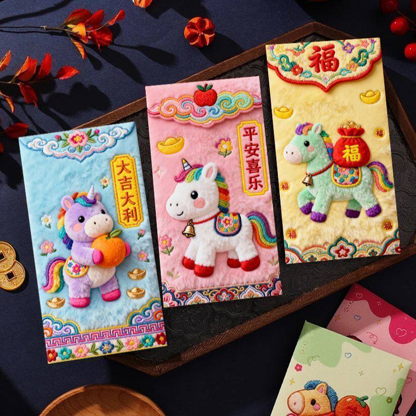 爆款马年5D立体打印小马春节红包