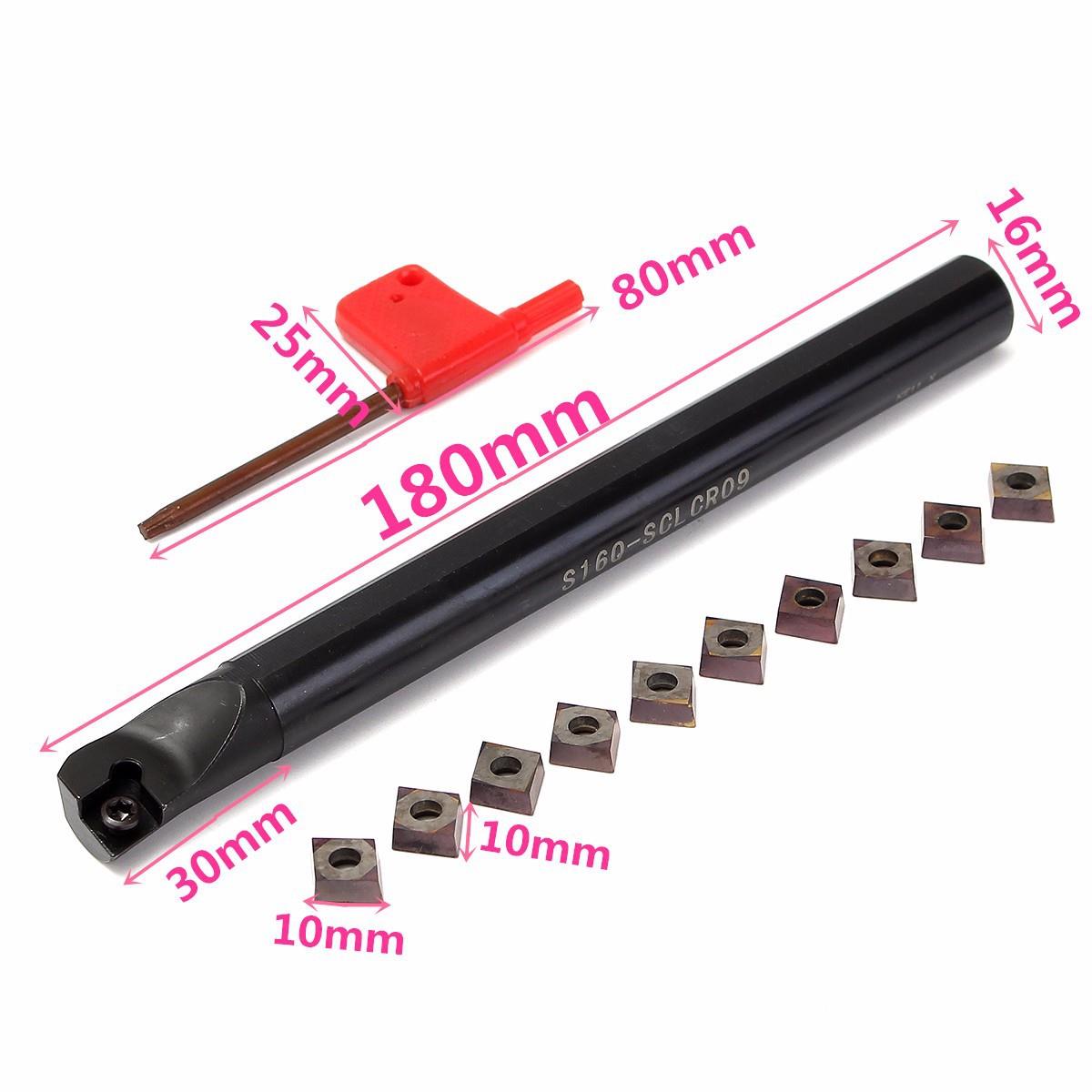 车床镗杆车刀座S16Q-SCLCR0916x180mm数控车刀杆+10个CCMT09T3刀