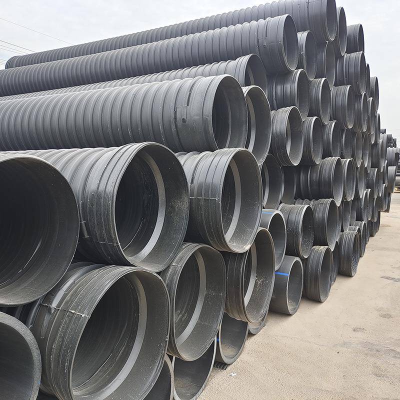 扩口承插钢带管扩口承插HDPE钢带增强螺旋波纹管工程水管