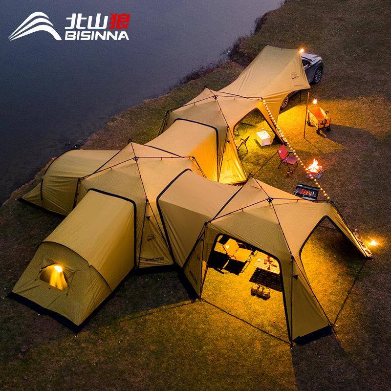 黑胶速开免搭建穹顶天幕帐篷户外露营装备超大空间防晒遮阳