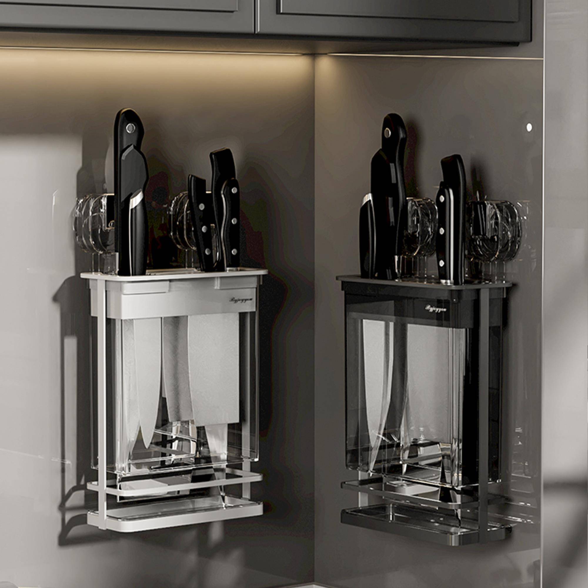 吸盘刀架厨房置物架刀具壁挂式家用多功能免打孔菜刀架刀座收纳架