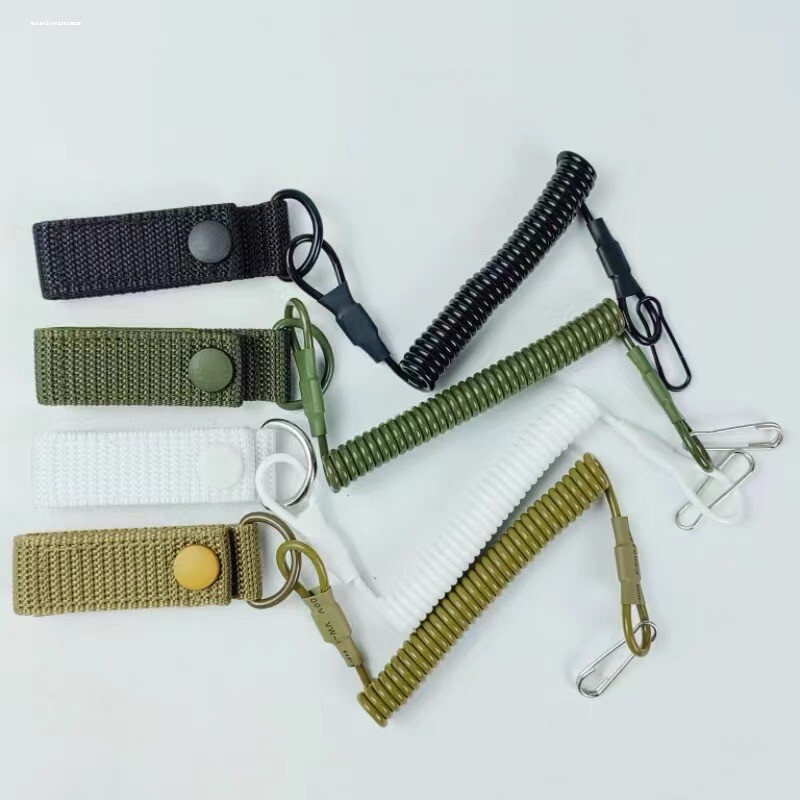 新款弹力钢丝魔术贴安全防护裤腰带保护绳户外战术尼龙枪绳