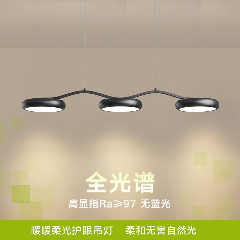 餐厅吊灯2024年新款高级感现代简约三头设计师护眼餐桌吧台吊线灯