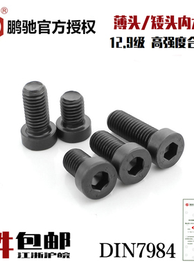 EG鹏驰薄头12.9级内六角螺丝薄型矮头螺栓M4M5M6M8M10M12M14M16