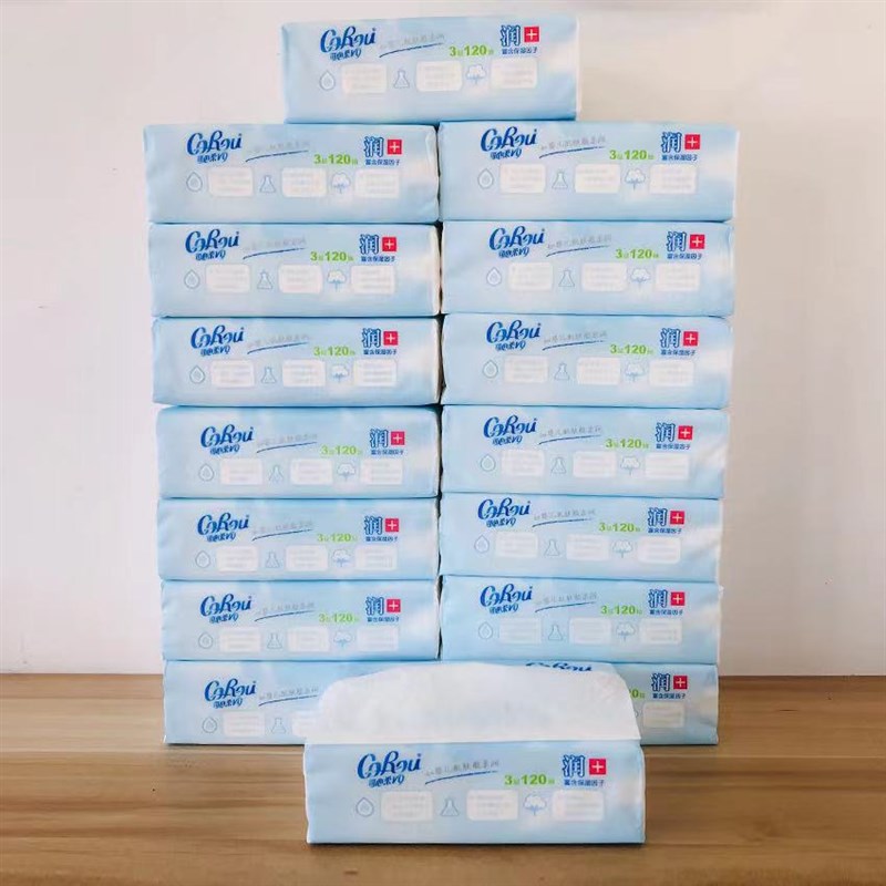 Tasy她树婴儿保湿柔润宝宝干湿脸巾纸H抽纸面巾纸60抽1提5包装