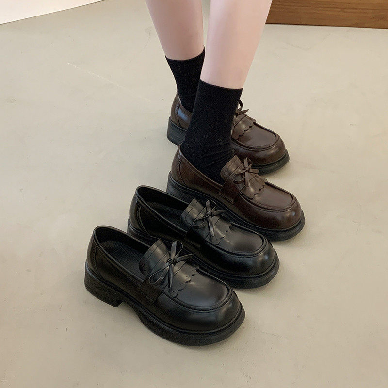 气质高级感乐福鞋女2026春季新款学院风圆头单鞋一脚蹬百搭小皮鞋,女鞋,深口单鞋,淘宝优惠券,粉丝福利购,淘宝优惠卷