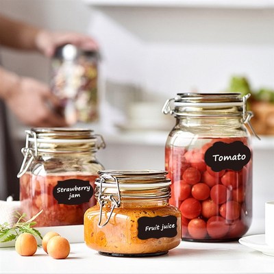 48pcs Removable Blackboard er for Spice Jar Kitchen Jars Bot