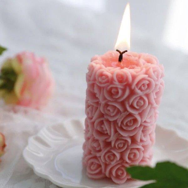 New 3D Rose Flower Candle Mold DIY Handmade Gypsum Plaster