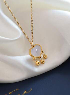 Korean long lock necklace titanium steel life color preserv