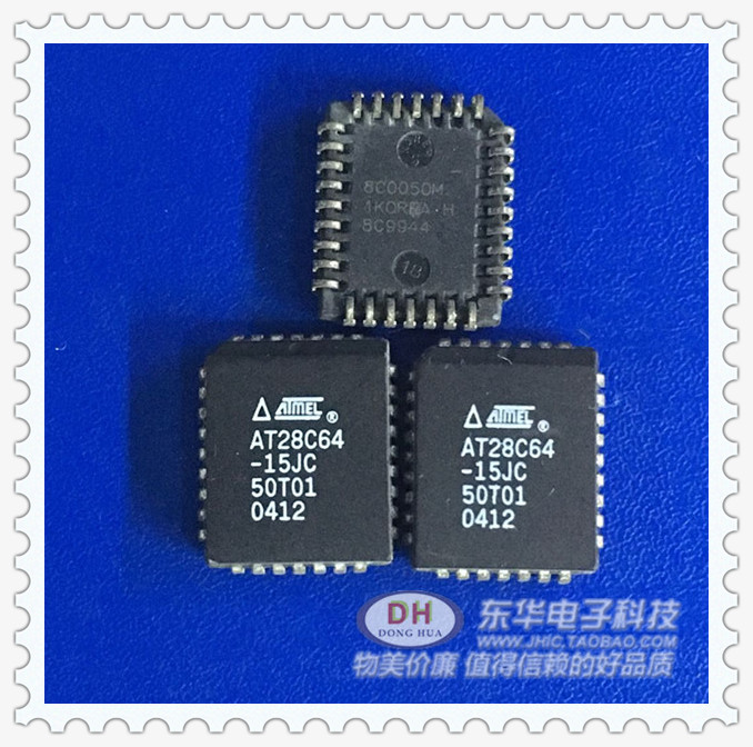 极速IC集成块AT28C64B-15JC PLCC32封装实物实拍 现货IC配单配套