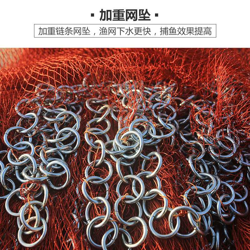 铁链老式传统手撒手抛网鱼网撒网渔网捕鱼抛网甩易抛旋网自动神器