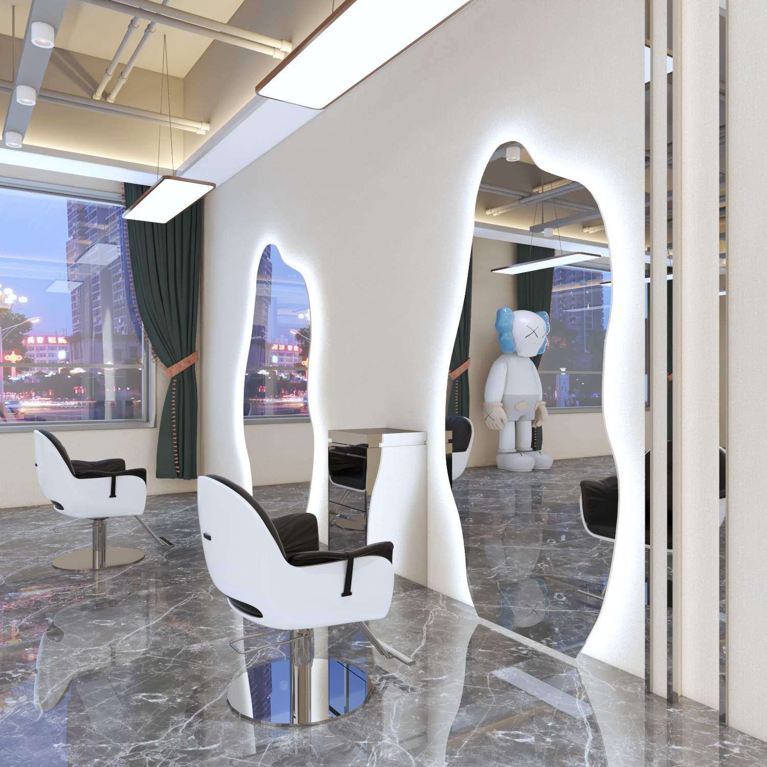 网红美发店镜台理发店镜子潮款单面简约剪发异形镜挂墙发廊专用灯,纺织面料/辅料/配套,纺织机械配件,淘宝优惠券,粉丝福利购,淘宝优惠卷