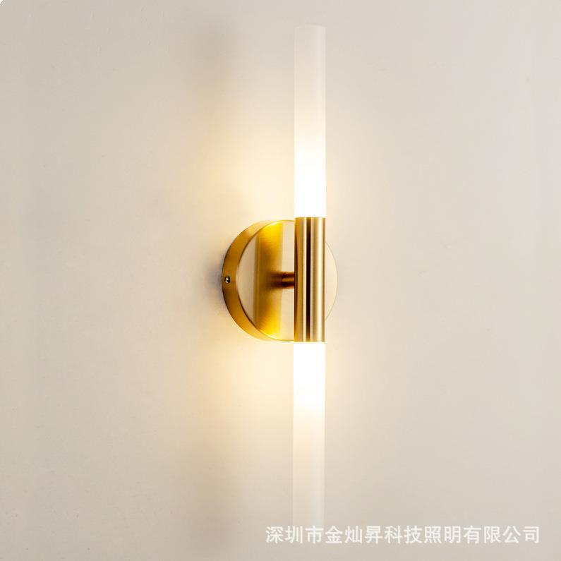 北欧轻奢壁灯客厅电视背景墙卧室床头灯过道楼梯极简双头长条墙灯
