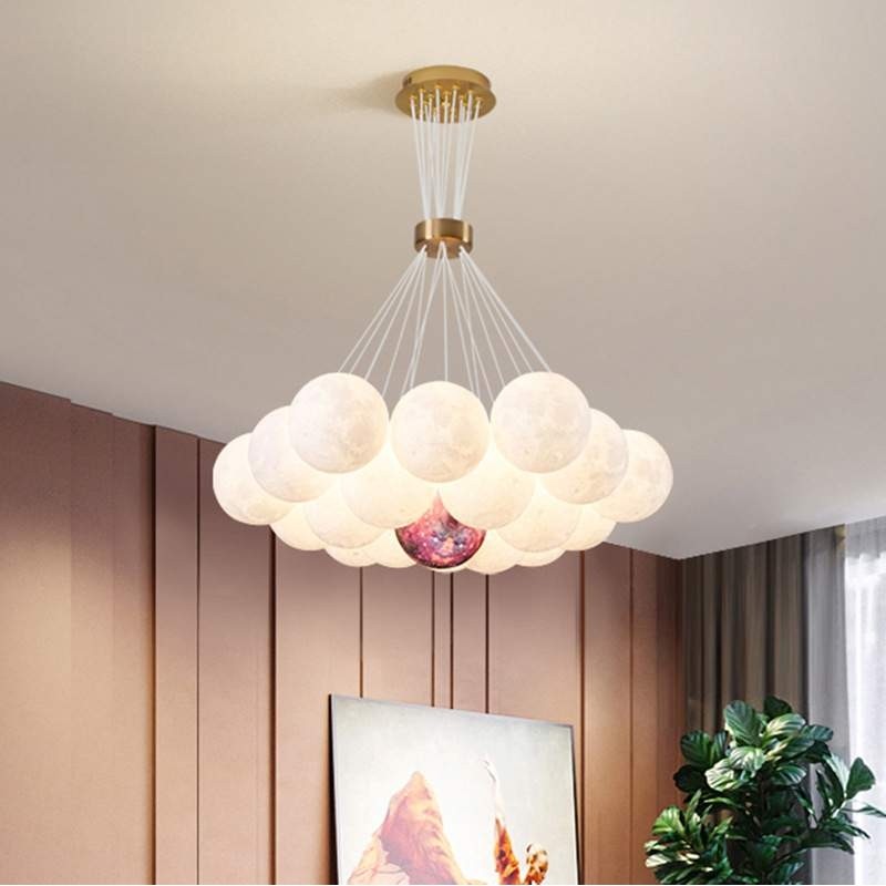 北欧客厅餐厅吊灯创意设计师3D星球月球儿童房主卧室灯魔豆泡泡灯,纺织面料/辅料/配套,纺织机械配件,淘宝优惠券,粉丝福利购,淘宝优惠卷