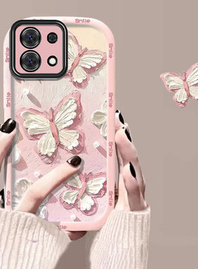 适用OPPOReno13手机壳Reno13Pro保护套reno13OPPO新款5GOPOP硅胶OPReno外壳OPPReno全包防摔男女OPO油画蝴蝶