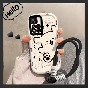 适用红米Note11Pro手机壳小米RedmiNote115G114G保护套4G+5G十RED新款可爱Redmi硅胶全包防摔not男女黑猫白狗