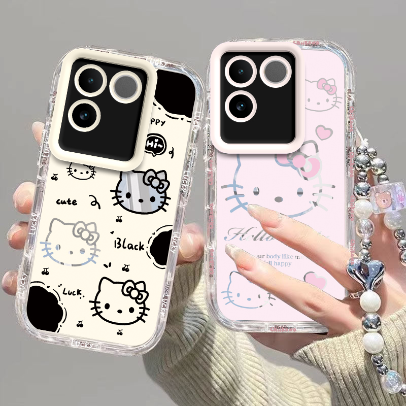 适用vivoS17e手机壳vivo S17e保护套SE新款可爱潮硅胶全包防摔vivis步步高曲屏曲面屏高级感viv0男女黑白kt猫