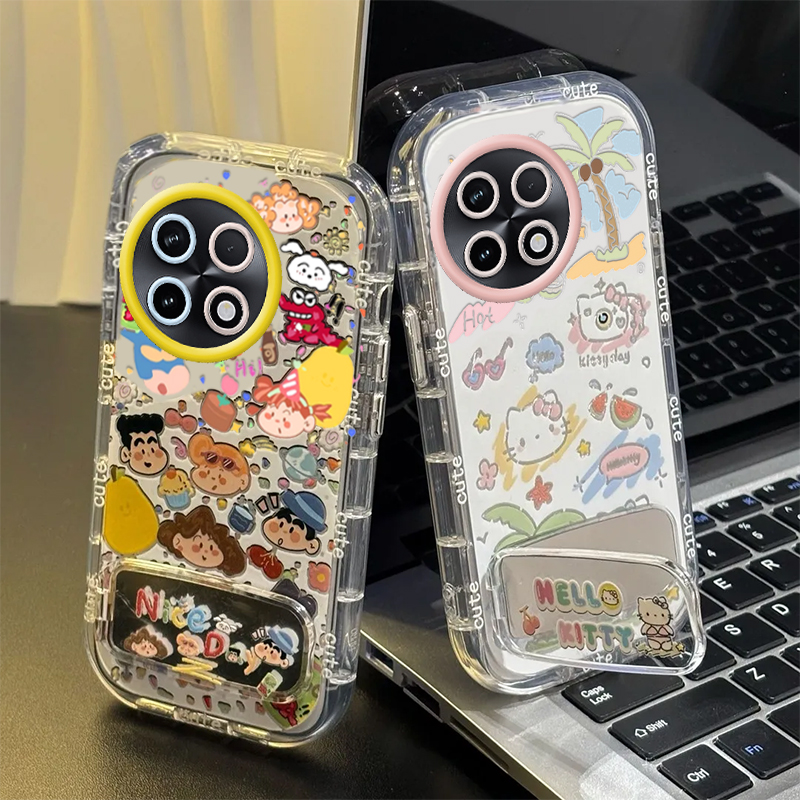 适用一加Ace2手机壳1加Ac2保护套OPPO新款Aec十A2二0PP0可爱潮ONEPlus化妆镜面全包防摔高级感OP男女小新kt猫