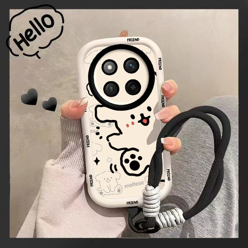 适用荣耀X60Pro手机壳华为X6OPro保护套X60P新款曲屏专用曲面屏可爱软液态硅胶全包防摔Por叉Pr0男女黑猫白狗