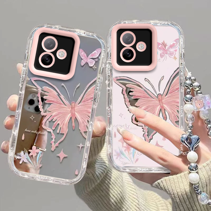 适用荣耀X60GT手机壳华为X6OGT保护套HONOR新款XGT创意镜面GTX全包防摔专用外壳高级感X60GtTG女生粉色蝴蝶