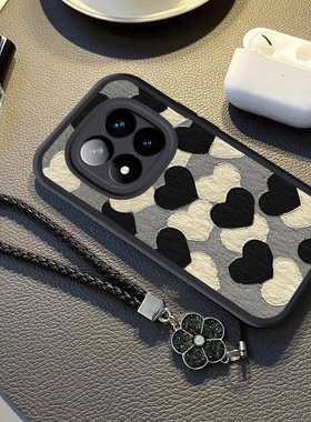 适用红米Note14Pro+手机壳小米RedmiNote14保护套新款外壳Redmi液态硅胶N0te全包防摔Pr0十男女个性油画爱心