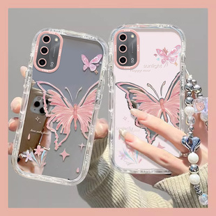 oppoPEMM20手机壳PEMM00套PEMTOO新款PEMMOO全包OPPOPEMMOO防摔PEMT镜面0pp0ppo男A55S女款oppoA555G粉底蝴蝶