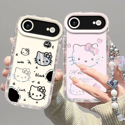 适用苹果Air手机壳iPhoneAir保护套iP17Ari新款透明硅胶镜头全包防摔iPhone专用Ar外壳iPhoneAr男女黑白kt猫