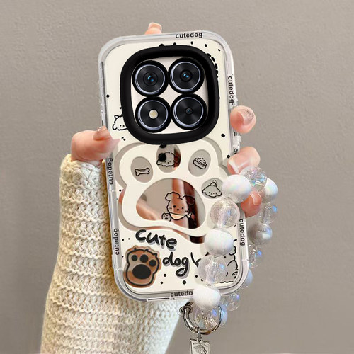 适用红米Note15Pro手机壳RedmiNote15十保护套Redmi小米新款化妆镜面全包防摔外壳RED加5G+115G男女小狗爪印