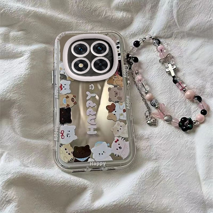 适用红米Note15Pro手机壳RedmiNote15十保护套Redmi小米新款化妆镜面全包防摔外壳RED加5G+115G男女小猫小狗