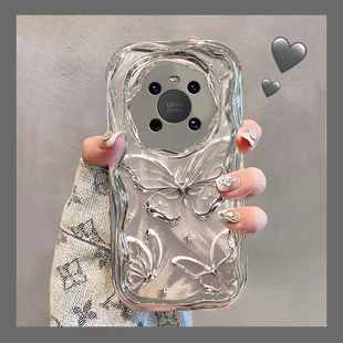 适用华为鼎桥M40手机壳新款 十女鼎桥n8pro全包防摔TDT一MA01外壳鼎桥p50羽纱蝴蝶 tdtechM40电镀银nzones7pro