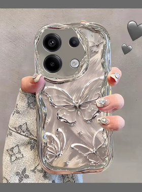 适用OPPOReno13手机壳Reno13Pro保护套reno13OPPO新款5GOPOP电镀银OPReno外壳OPPReno全包防摔女OPO羽纱蝴蝶