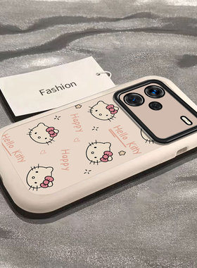 适用小米红米Note13手机壳新款RedmiNote13Prohappy凯蒂猫全包防摔保护套13Pro+外壳硅胶noto红色磨砂卡通套