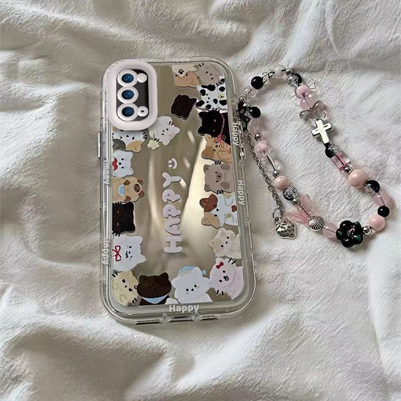 适用OPPOReno4手机壳OPPO新款Reno45G套OPPORen04可爱reon镜面全包0pp0ppo防摔Re男ren女opporone5G小猫小狗
